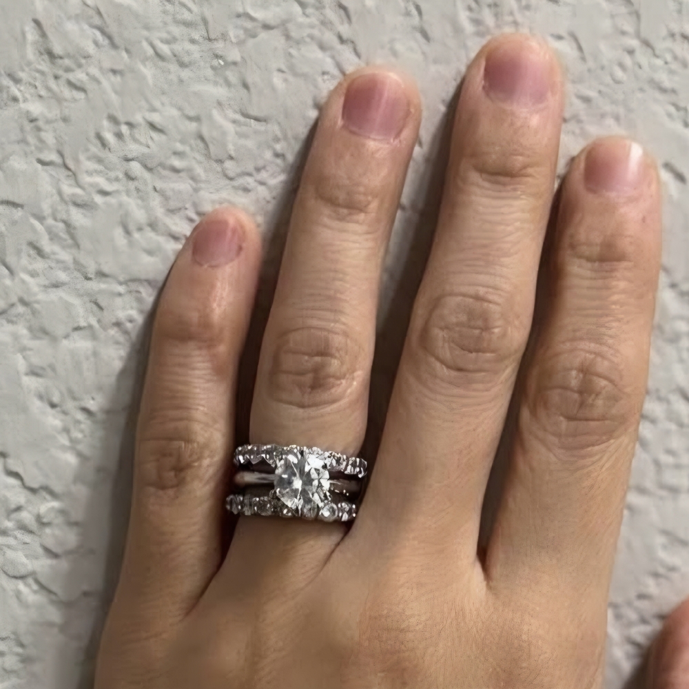 2Ct. Women's Simulant adiamond Ring Set (Size: 7, 2pcs)
